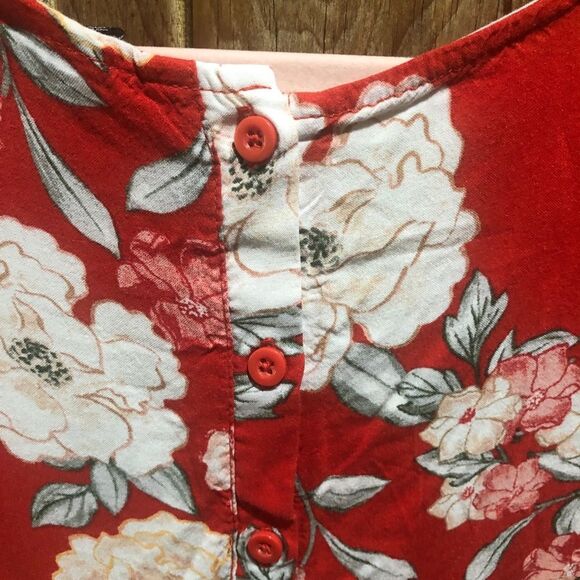 TORRID BLOOD ORANGE FLORAL CHALLIS FLOWY BABYDOLL TANK WOMENS 2X - Picture 6 of 10